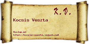 Kocsis Veszta névjegykártya